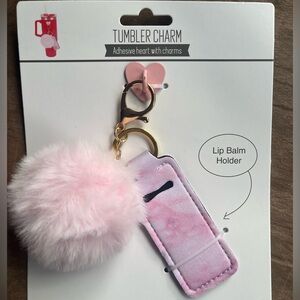 Pink Tumbler Charm with Lip Balm Holder